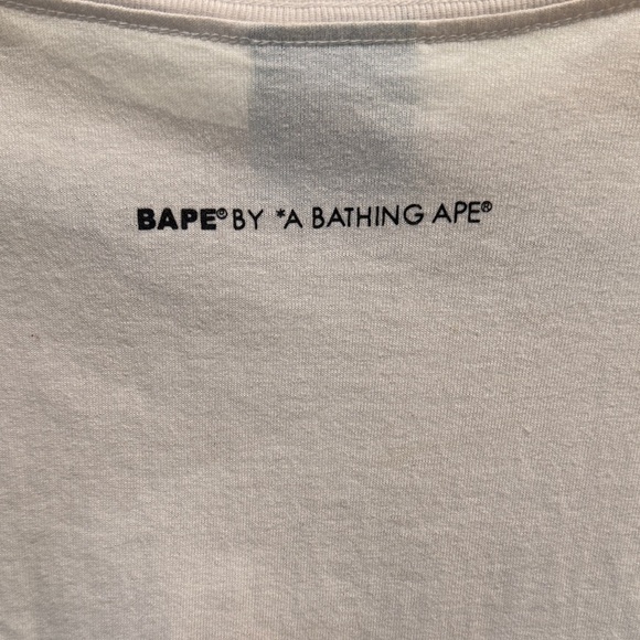 Bape White Graphic Tee with Bold Text - Picture 3 of 4